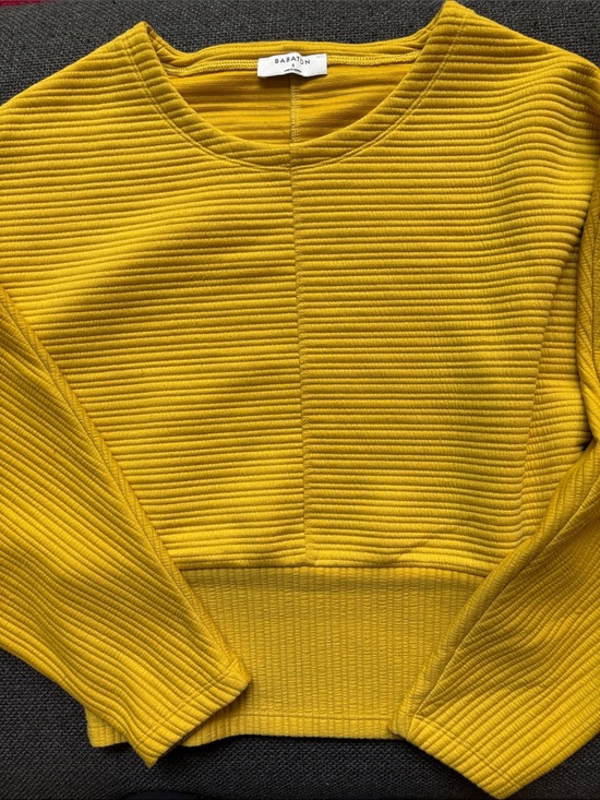 Babaton Sweaters - Babaton Yellow Ribbed Scoop-Neck Sweater